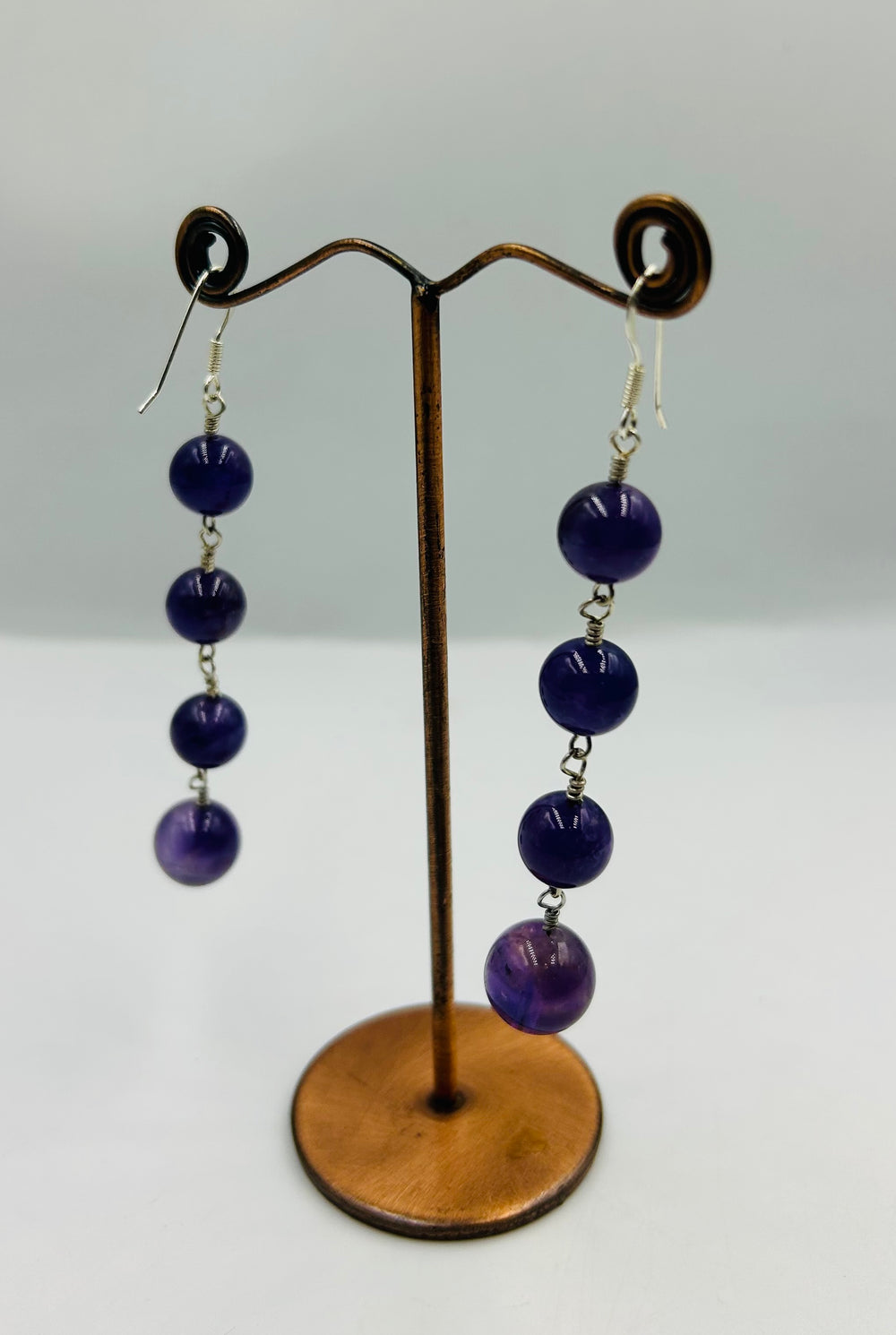 woman amethyst  earring